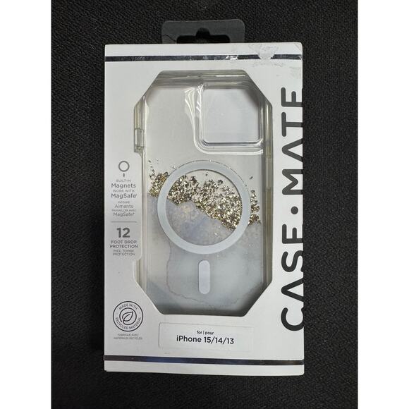 New Case-Mate Apple iPhone 15/14/13 Case with MagSafe - Karat Marble - Picture 1 of 2